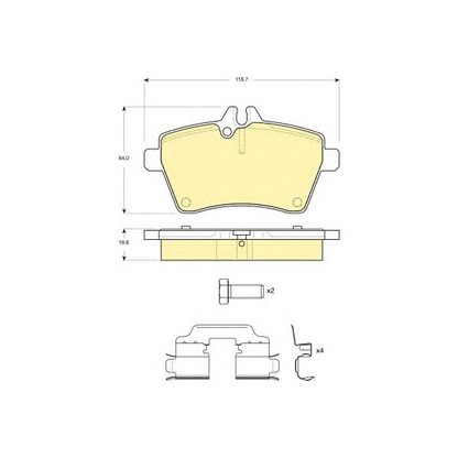 Photo Kit de plaquettes de frein, frein à disque GIRLING 6116291