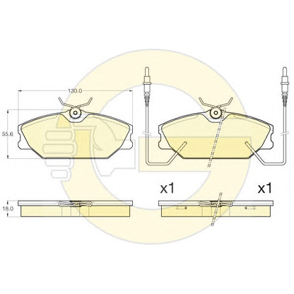 Photo Brake Pad Set, disc brake GIRLING 6120121