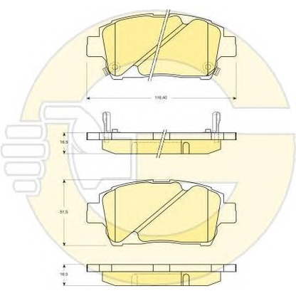 Фото Комплект тормозных колодок, дисковый тормоз GIRLING 6132429