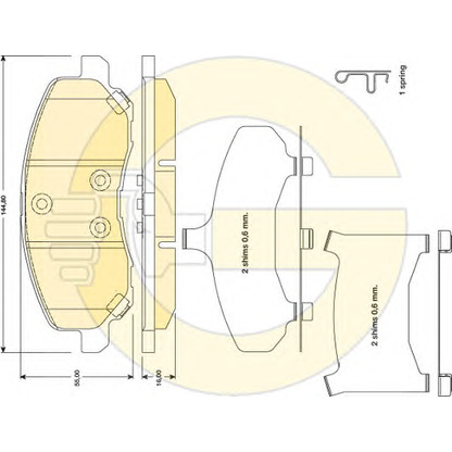 Photo Brake Pad Set, disc brake GIRLING 6141429