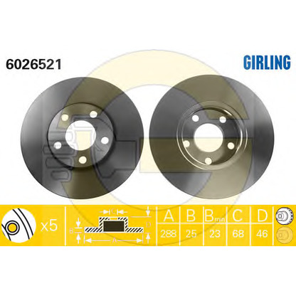 Фото Комплект тормозов, дисковый тормозной механизм GIRLING 6410952