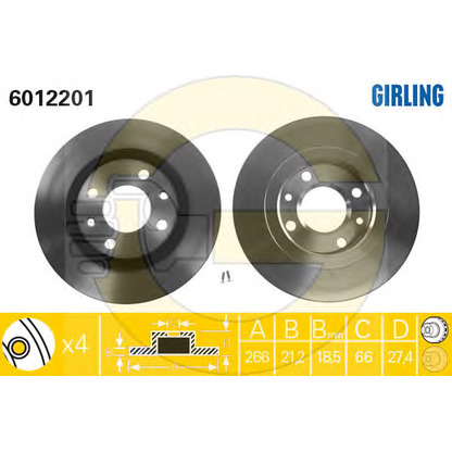 Photo Brake Set, disc brakes GIRLING 6410984