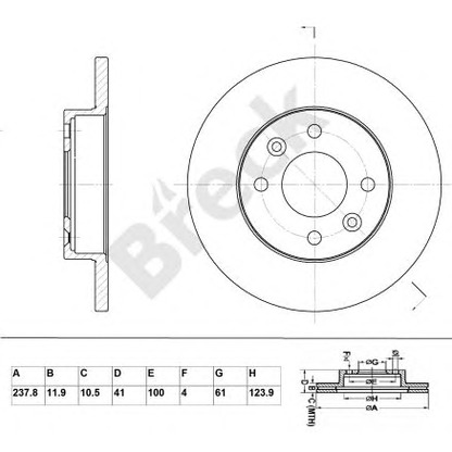 Foto Disco  freno BRECK BR005SA100