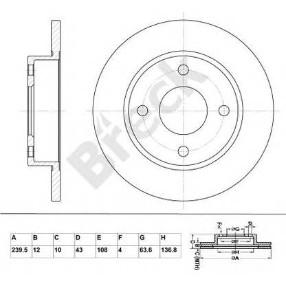 Photo Disque de frein BRECK BR024SA100