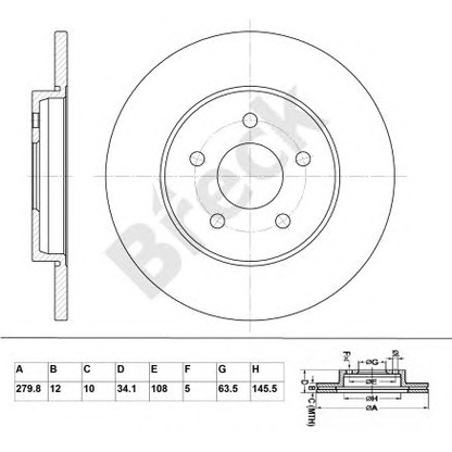 Photo Brake Disc BRECK BR025SA100