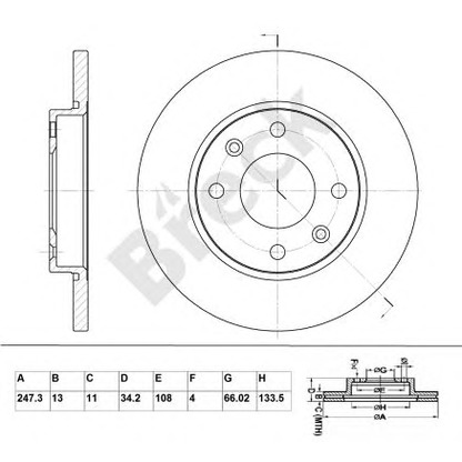 Foto Disco  freno BRECK BR032SA100