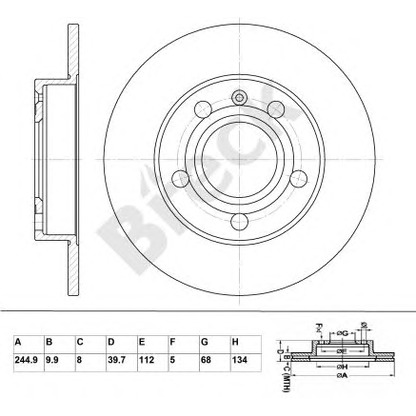 Photo Brake Disc BRECK BR037SA100