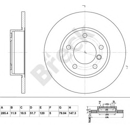 Foto Disco  freno BRECK BR053SA100