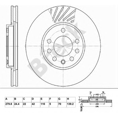 Photo Brake Disc BRECK BR310VA100