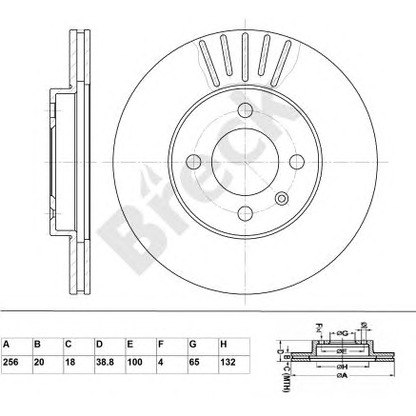 Photo Disque de frein BRECK BR313VA100