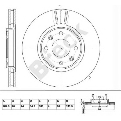 Photo Disque de frein BRECK BR322VA100