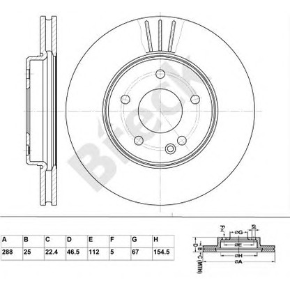 Photo Brake Disc BRECK BR349VA100