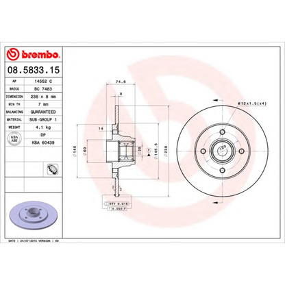 Photo Brake Disc AP 14552C