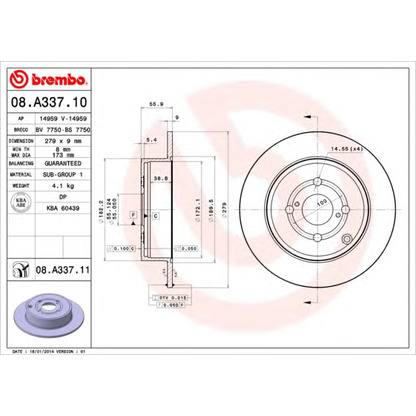 Foto Disco  freno AP 14959V