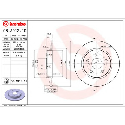 Foto Disco  freno AP 14981