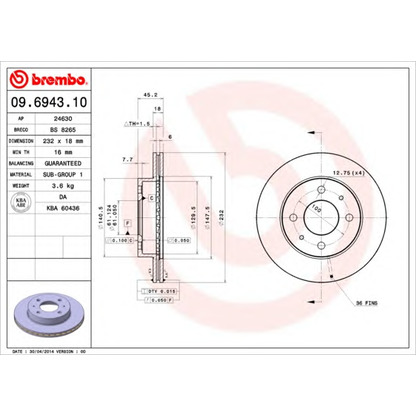 Photo Brake Disc AP 24630