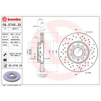 Foto Disco  freno AP 25046X