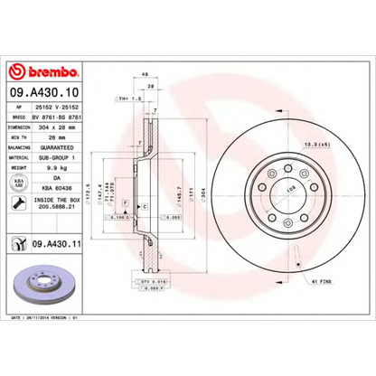 Foto Disco  freno AP 25152V