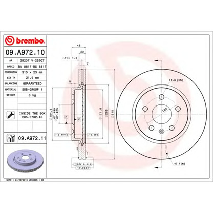 Photo Brake Disc AP 25207V