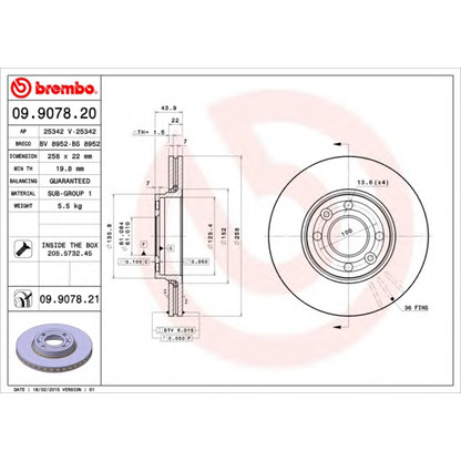 Foto Disco  freno AP 25342V