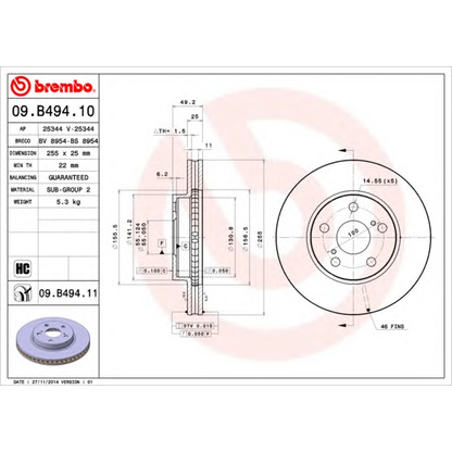 Photo Brake Disc AP 25344