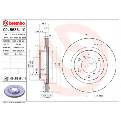 Foto Disco  freno AP 25375V