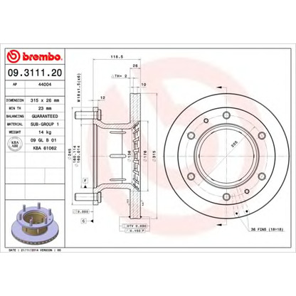 Foto Disco de freno AP 44004