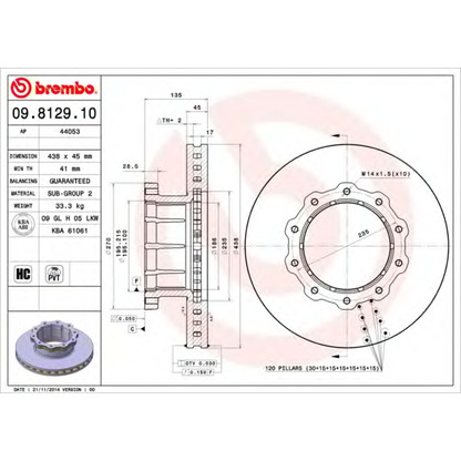 Foto Disco  freno AP 44053