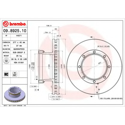 Foto Disco  freno AP 44071