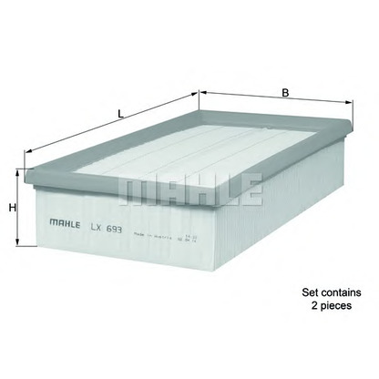 Photo Filtre à air MAHLE LX693S