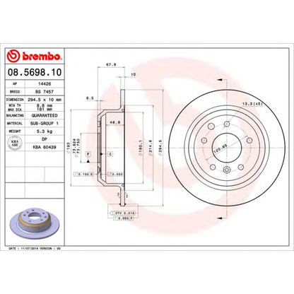 Foto Disco  freno BRECO BS7457