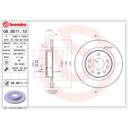 Foto Disco  freno BRECO BS7644