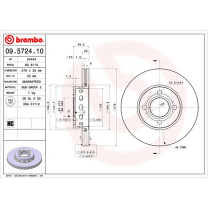 Photo Disque de frein BRECO BS8112