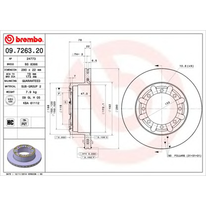 Foto Disco  freno BRECO BS8366