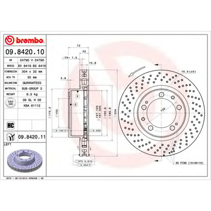 Foto Disco  freno BRECO BS8416