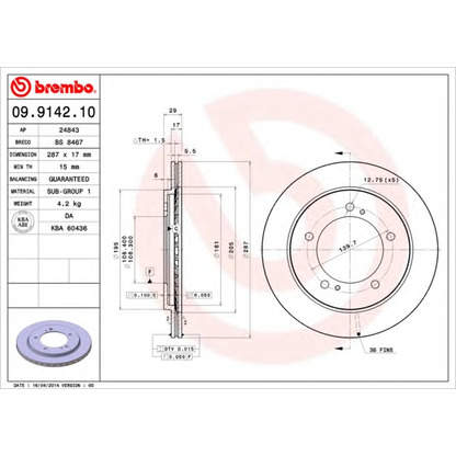 Foto Disco  freno BRECO BS8467