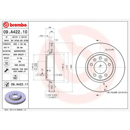 Foto Disco  freno BRECO BS8760