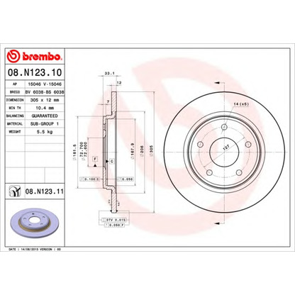 Foto Disco  freno BRECO BV6038