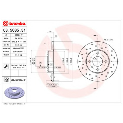 Foto Disco de freno BRECO BV6076