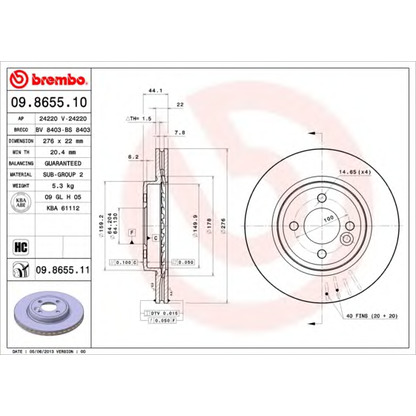 Foto Disco de freno BRECO BV8403