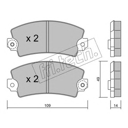 Photo Brake Pad Set, disc brake fri.tech. 0051