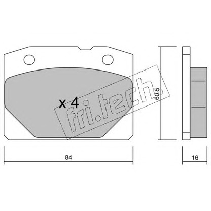 Photo Kit de plaquettes de frein, frein à disque fri.tech. 0080