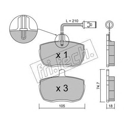 Photo Brake Pad Set, disc brake fri.tech. 0185