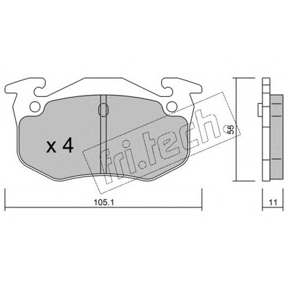 Photo Kit de plaquettes de frein, frein à disque fri.tech. 0402