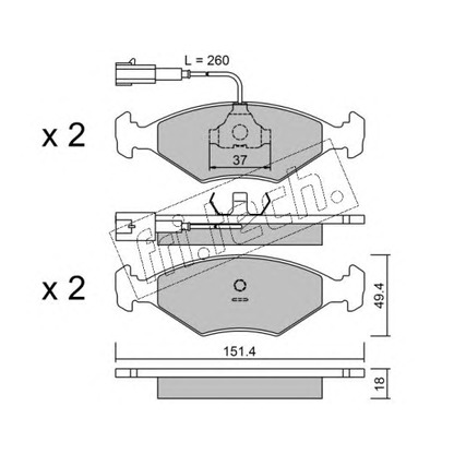 Photo Brake Pad Set, disc brake fri.tech. 0591