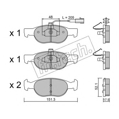 Photo Brake Pad Set, disc brake fri.tech. 0810