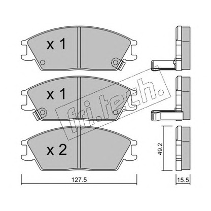 Photo Brake Pad Set, disc brake fri.tech. 0831