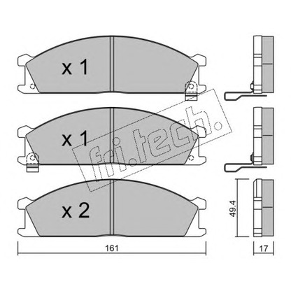 Photo Brake Pad Set, disc brake fri.tech. 1091