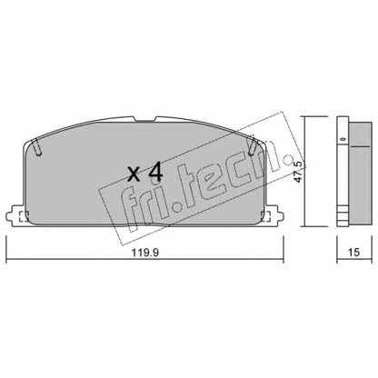 Photo Kit de plaquettes de frein, frein à disque fri.tech. 1100