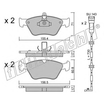 Photo Brake Pad Set, disc brake fri.tech. 1301W